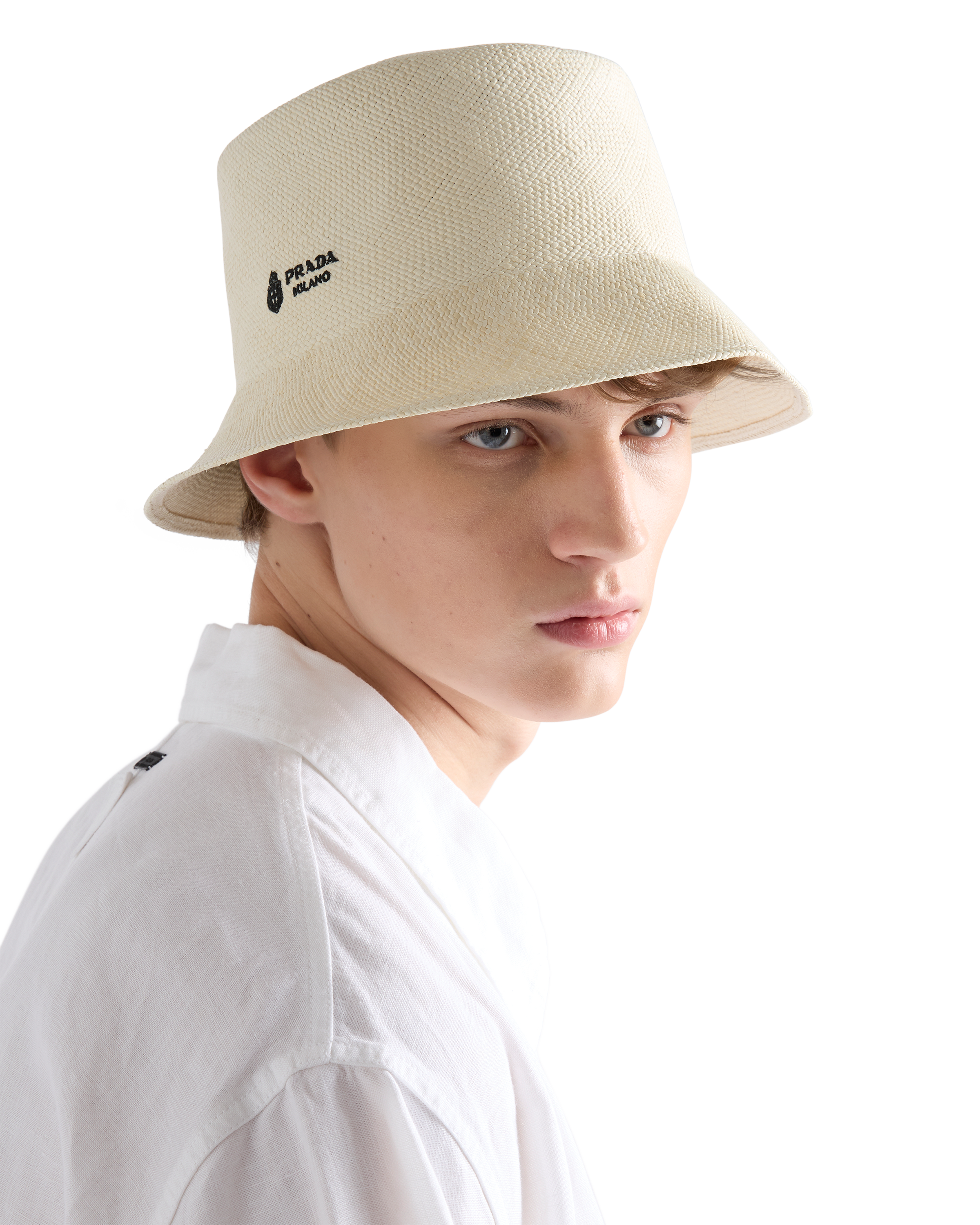 PRADAハット Natural Panama fabric bucket hat | PRADA - United States