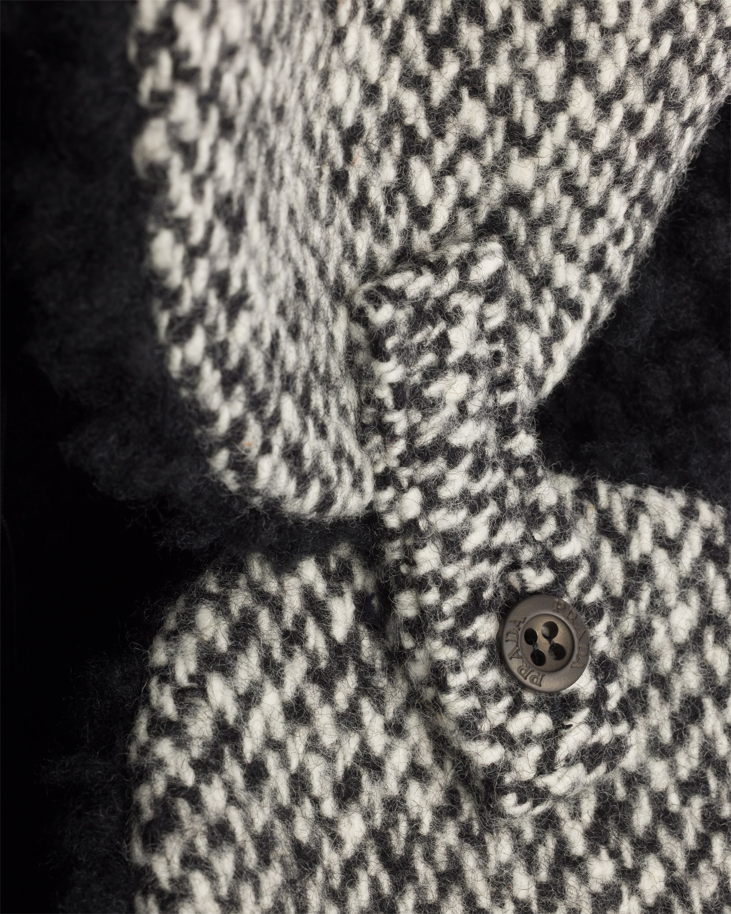 Prada Houndstooth Fleece-trapper Hat In Multi