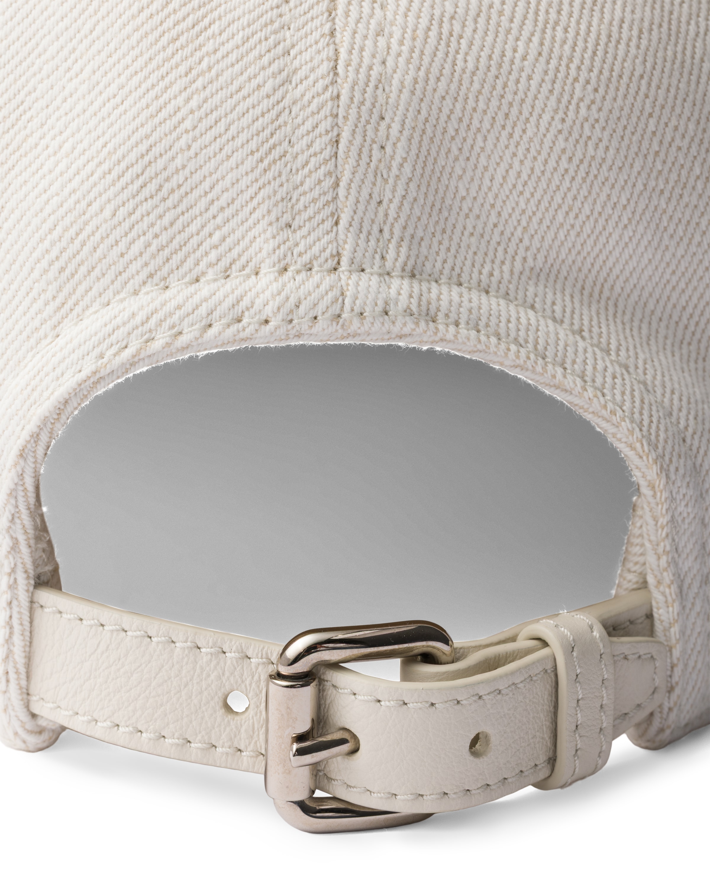 Prada White Textured Baseball Hat In White