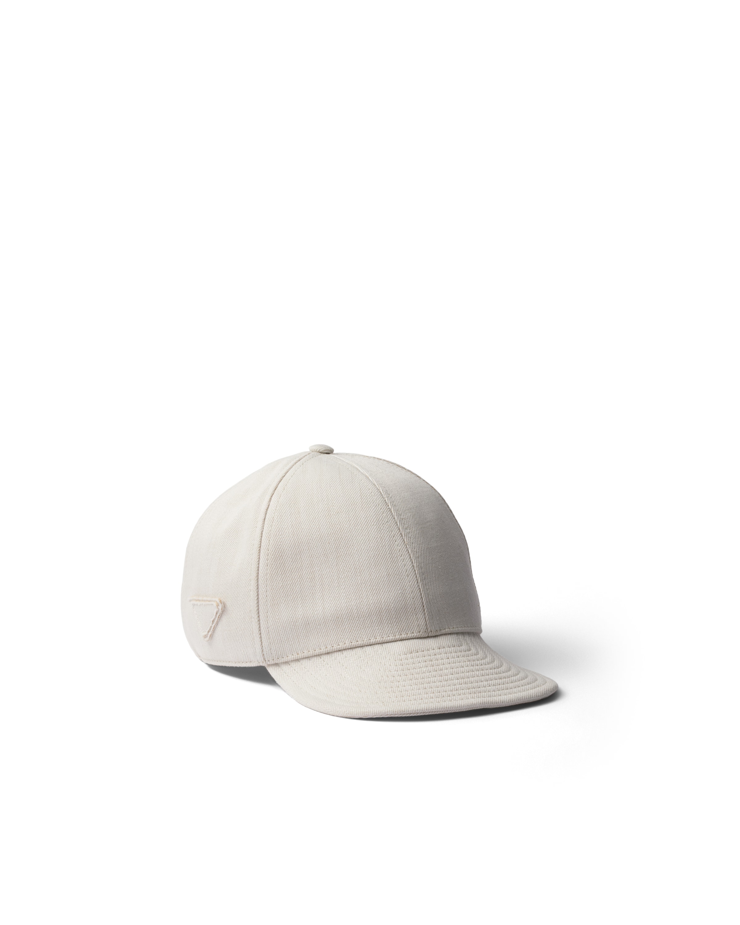 Prada White Textured Baseball Hat In White