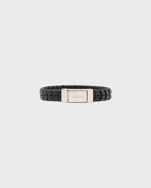 Prada Braided Saffiano Leather Bracelet 1