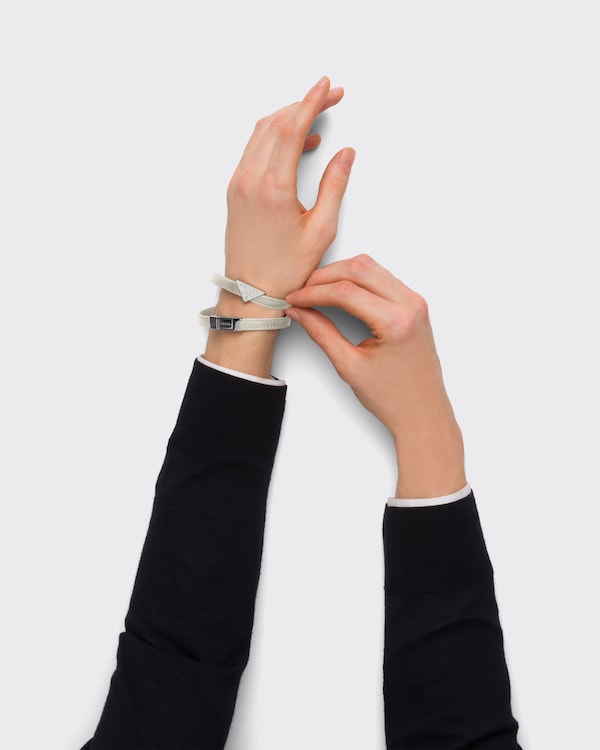 Saffiano Leather Bracelet - Chalk White Saffiano Leather Bracelet - Chalk White