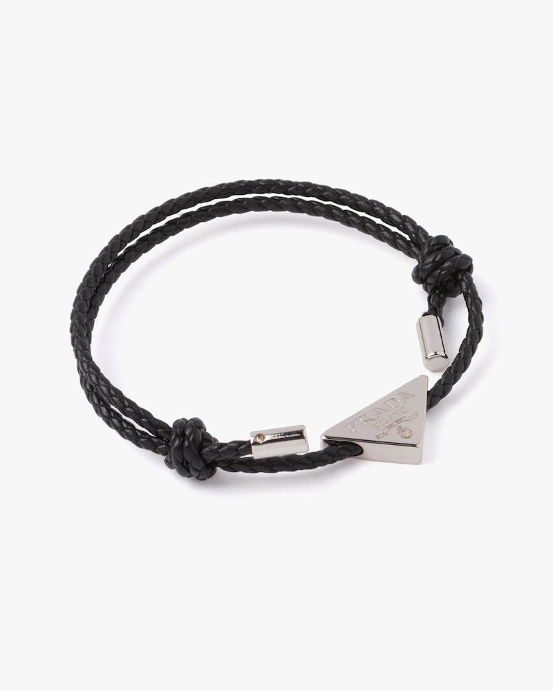 prada braided leather bracelet