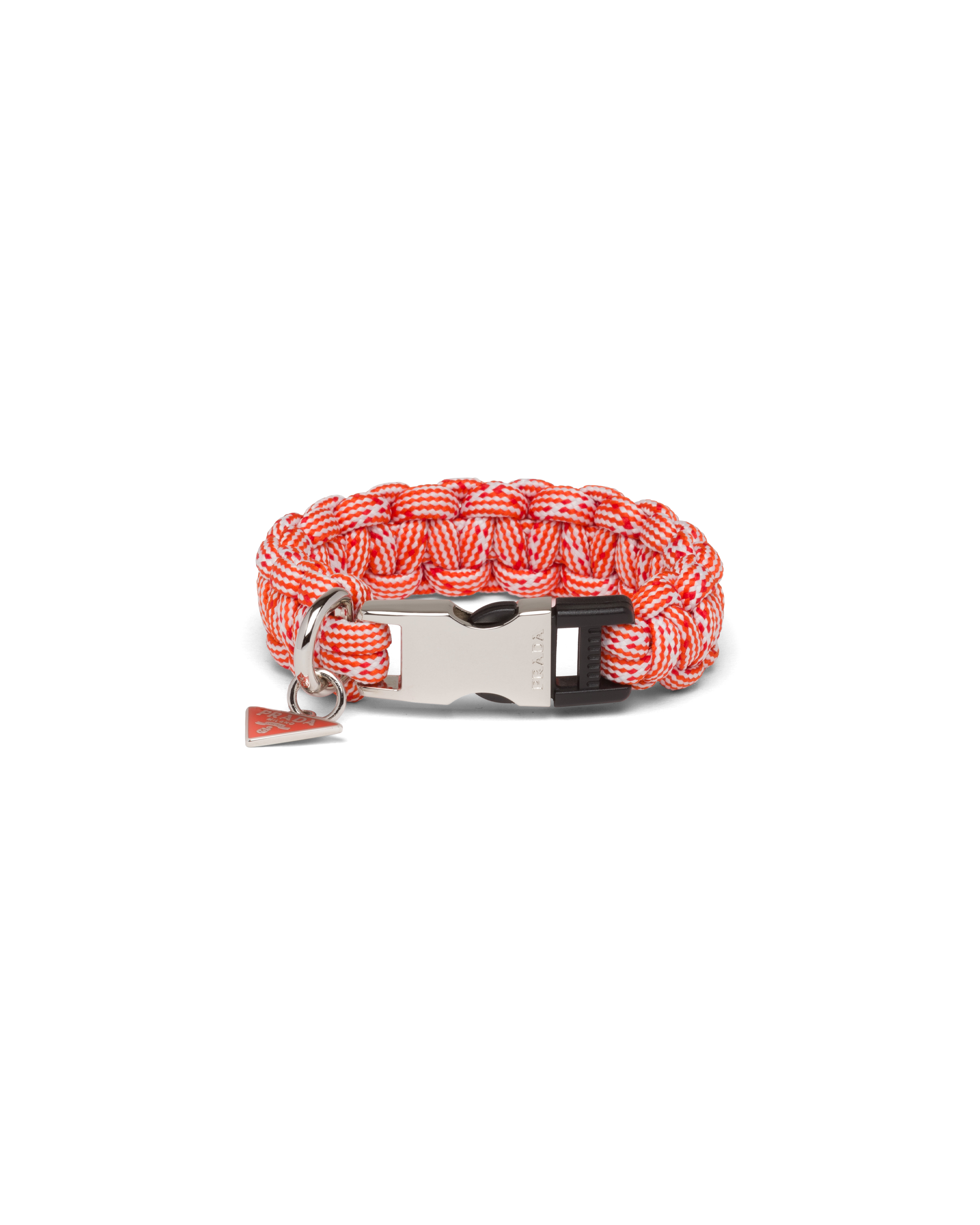 Prada Braided Tape Bracelet In Orange | ModeSens