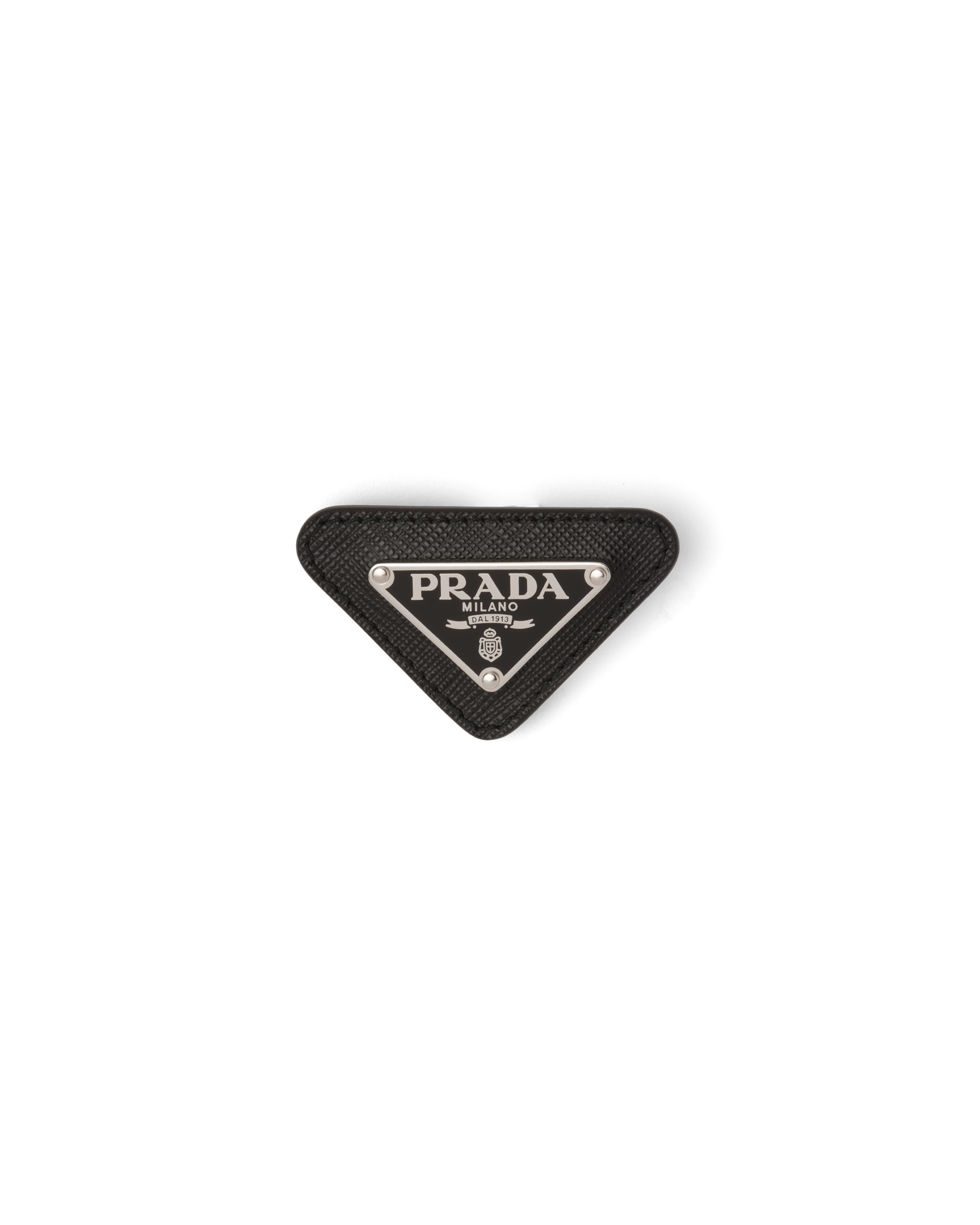 Enameled Triangle Pin With Saffiano Trim Prada Seeking for free prada logo png png images? enameled triangle pin with saffiano trim