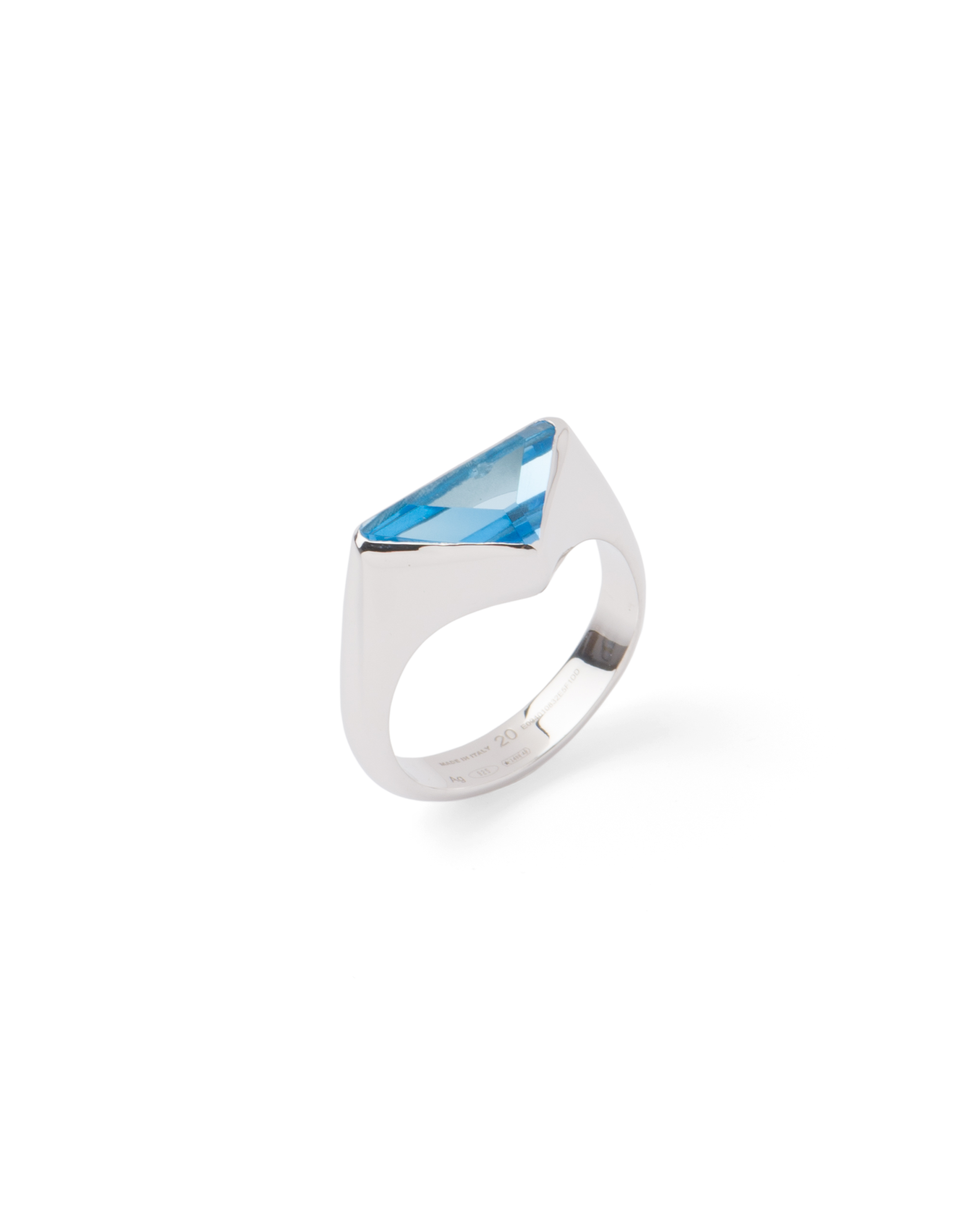 Prada Swiss Blue Topaz logo ring 3