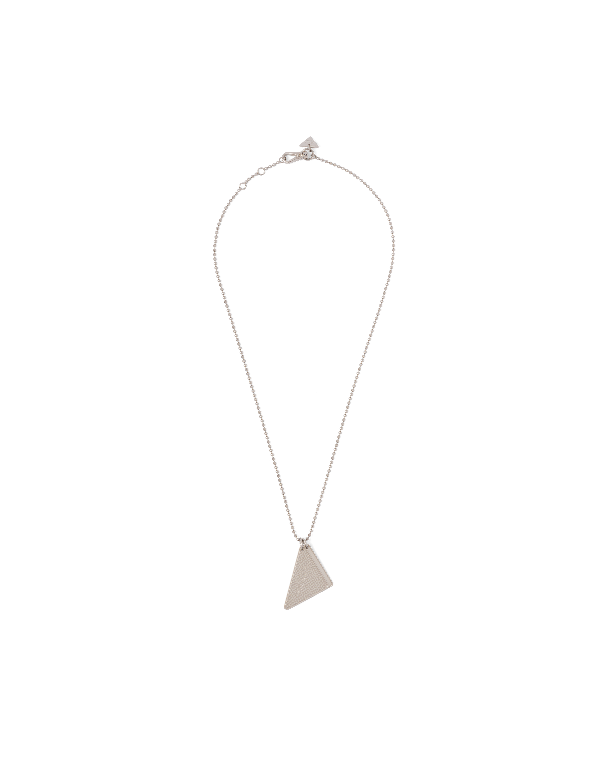 Silver Prada Symbole pendant necklace | Prada