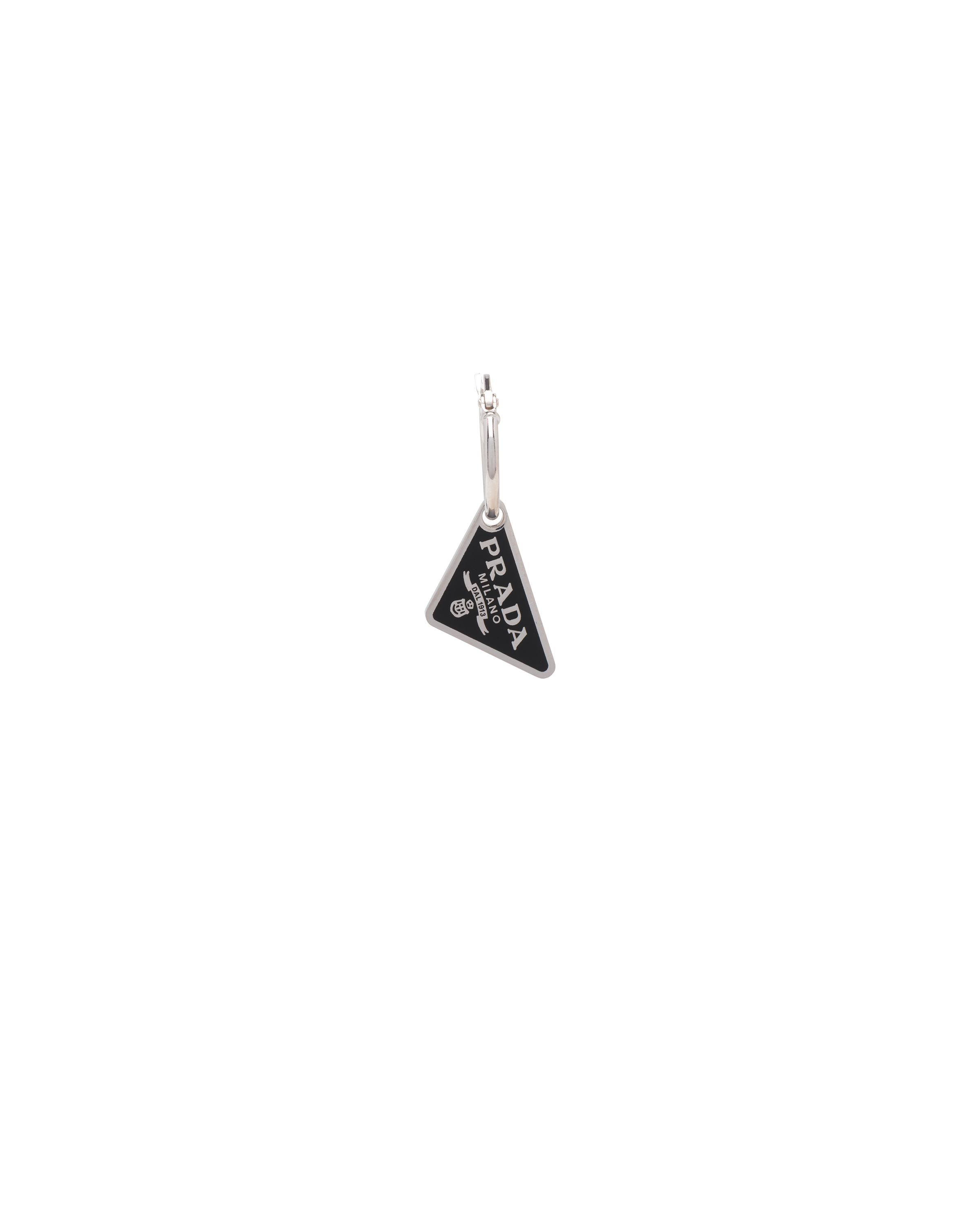 Prada Black Triangle Logo Earring Sx In Black