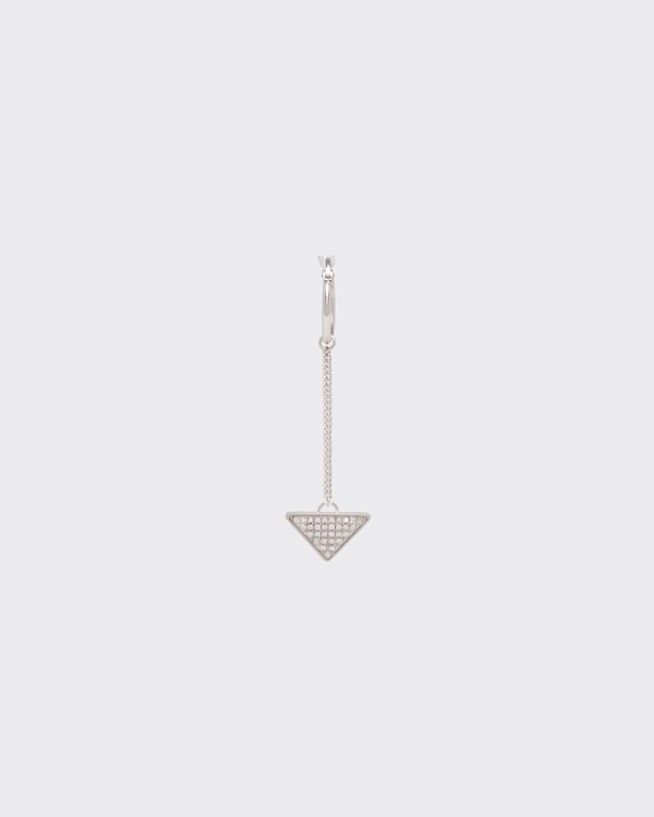 Crystal Logo Jewels dangle earring - Silver Crystal Logo Jewels dangle earring - Silver