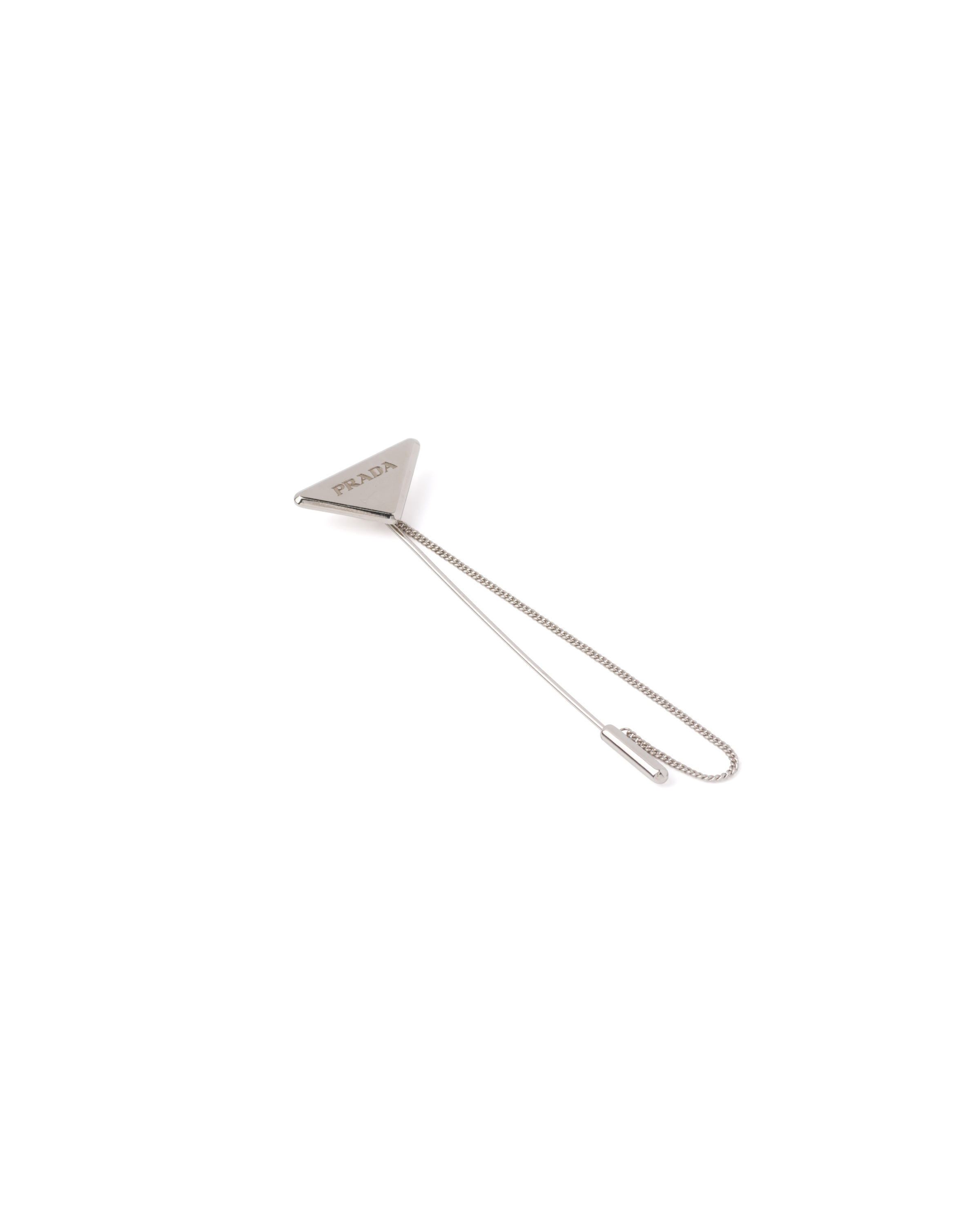 Silver Prada Symbole Brooch | PRADA