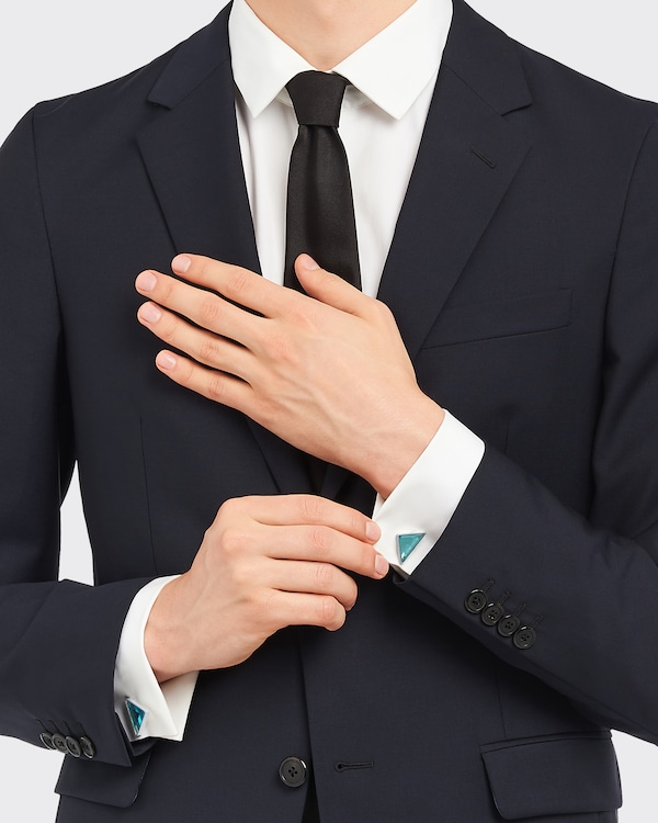 硬宝石装饰银质袖扣 硬宝石装饰银质袖扣