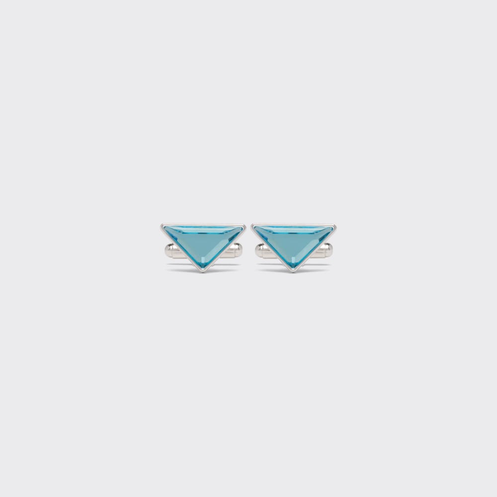 Prada 硬宝石装饰银质袖扣 1