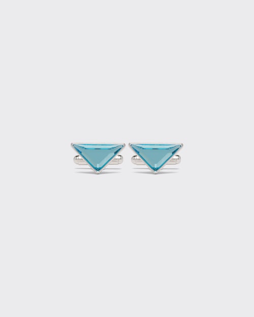 Prada 硬宝石装饰银质袖扣 1