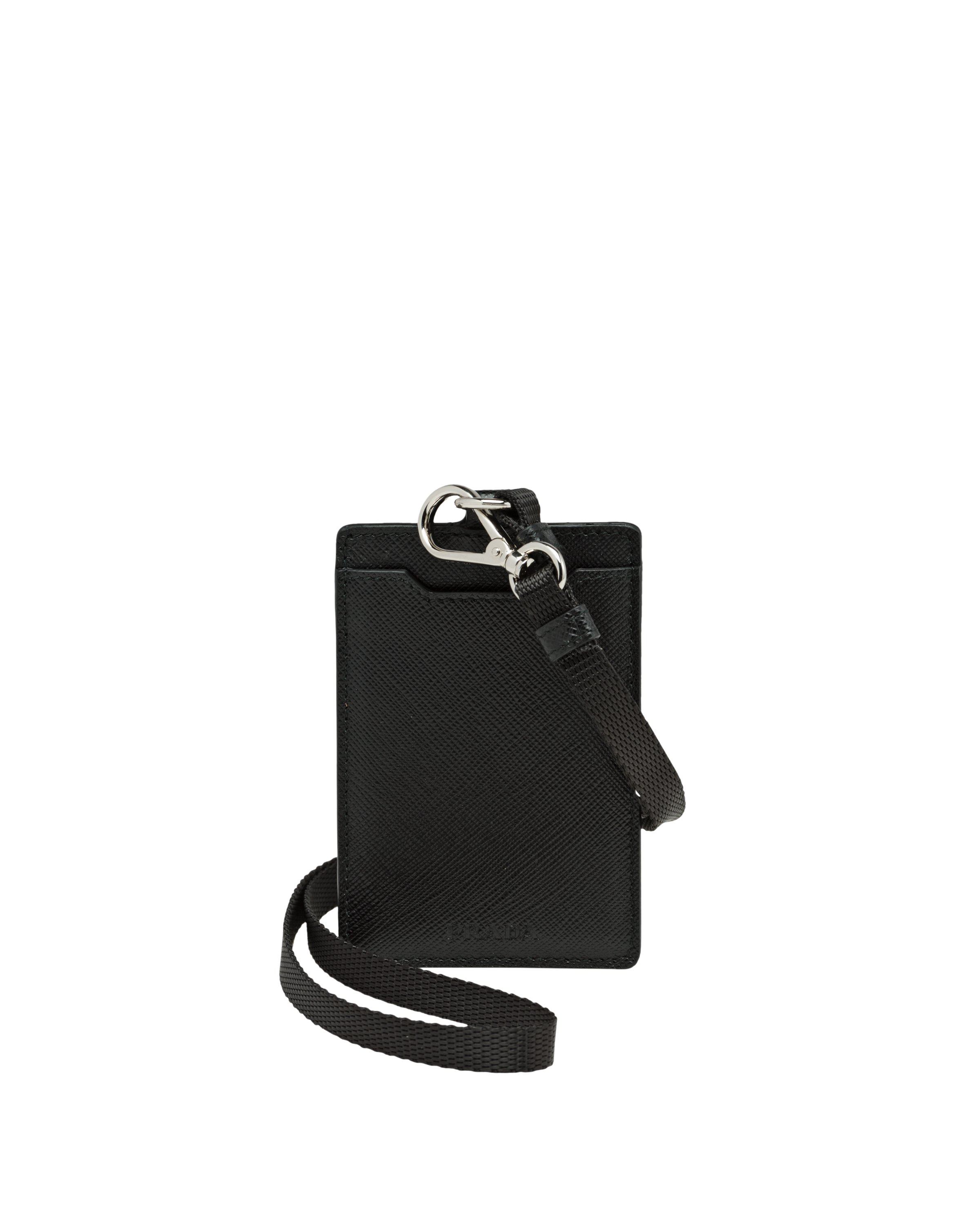 prada saffiano leather badge holder