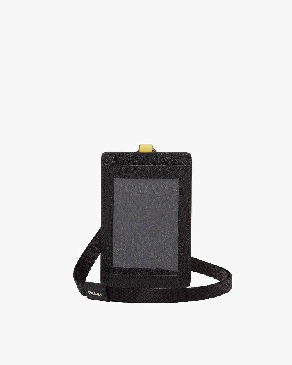 prada leather badge holder