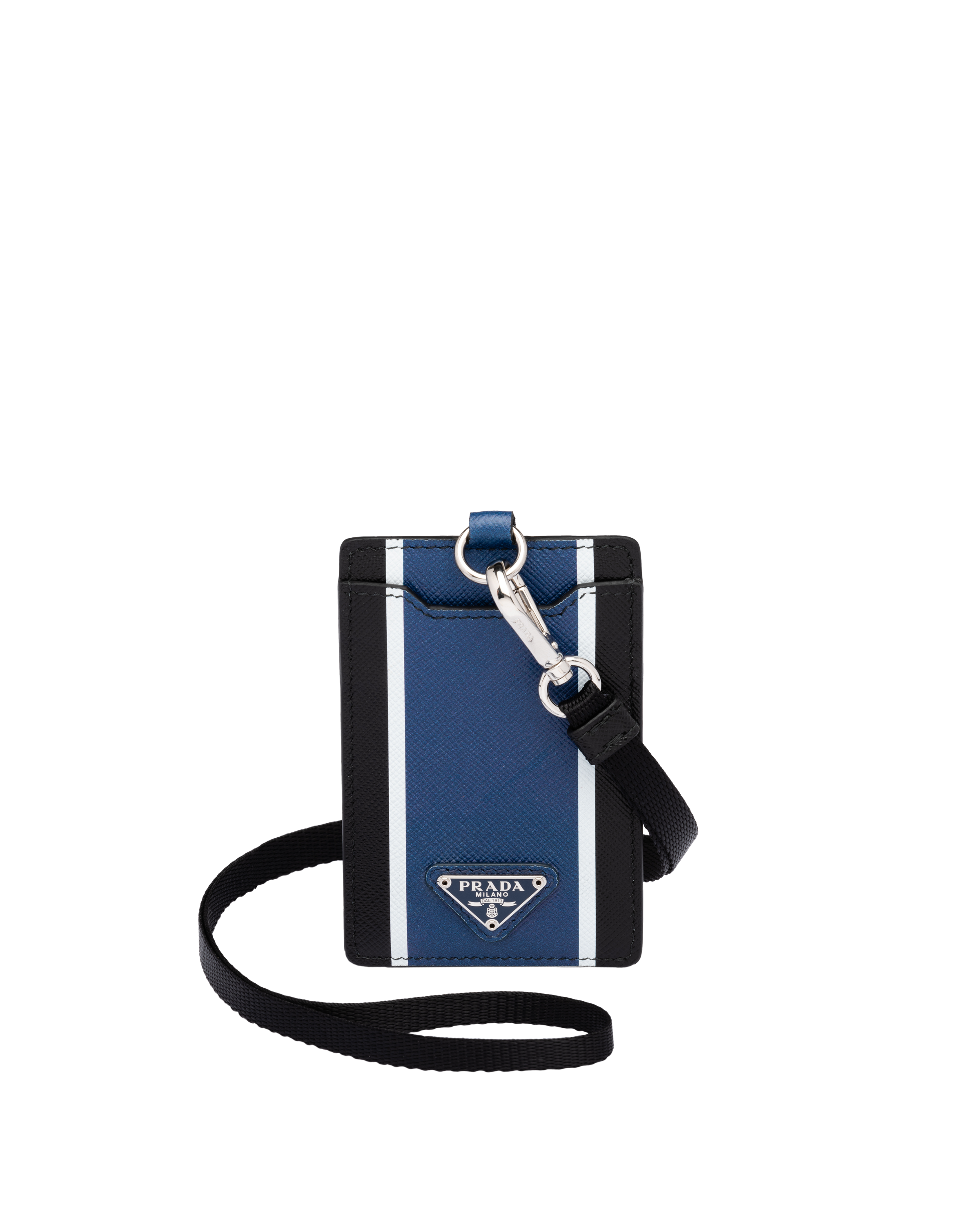 prada saffiano leather badge holder