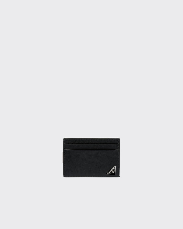 Black Saffiano leather card holder | PRADA