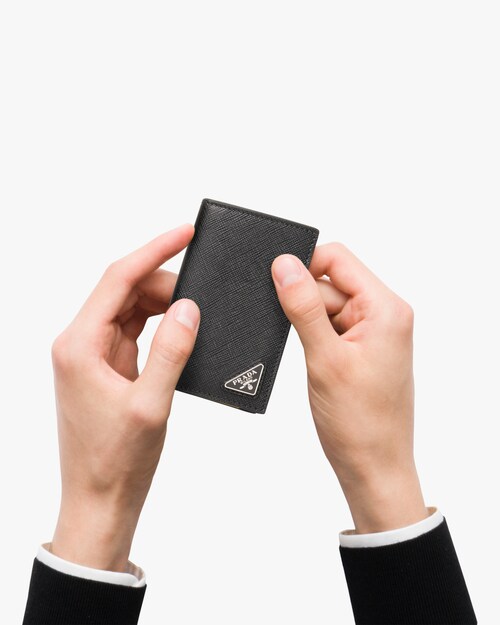 prada saffiano metal card holder