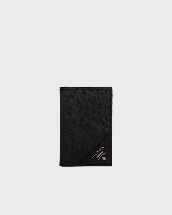 Black Saffiano Leather Card Holder | PRADA