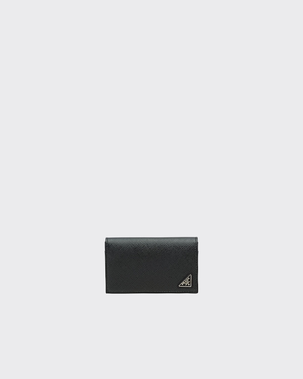 Black Saffiano leather card holder | PRADA