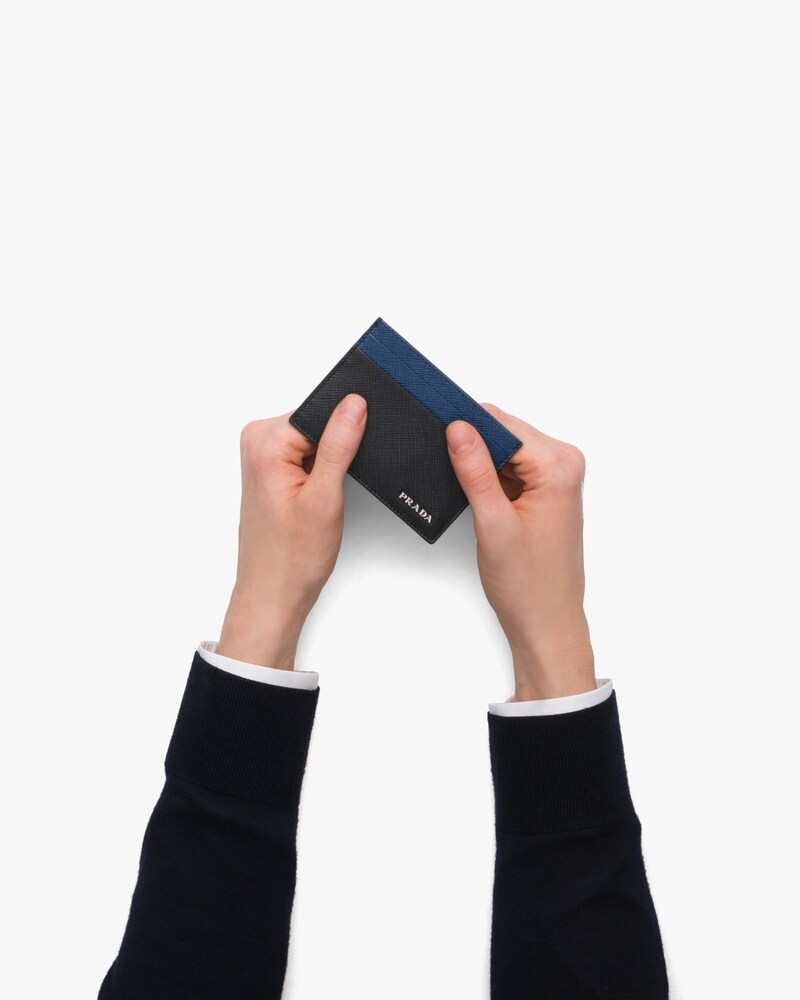 prada saffiano metal card holder
