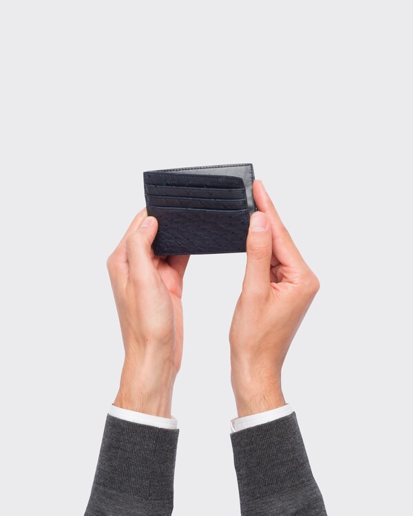 حامل بطاقات من الجلد - أزرق حامل بطاقات من الجلد - أزرق