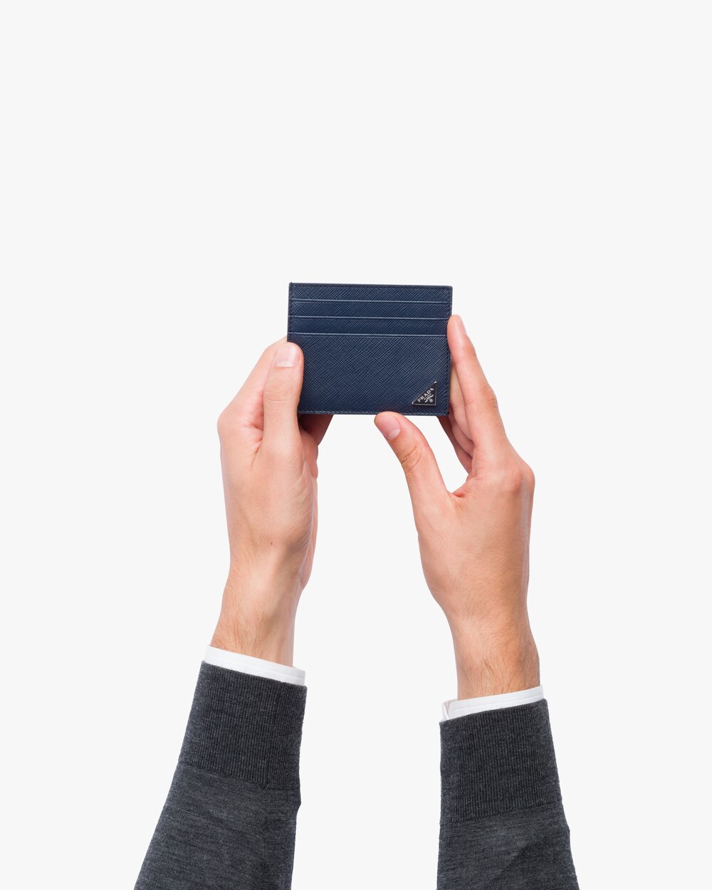 prada blue card holder