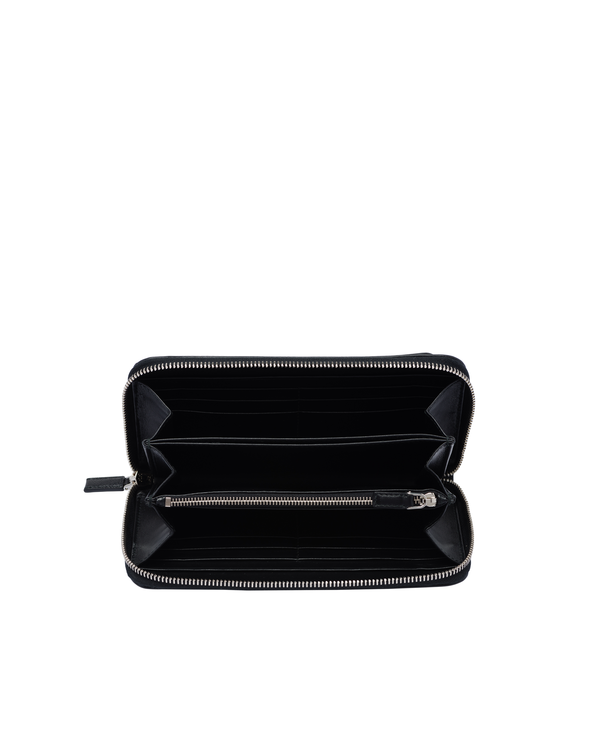 prada saffiano card case with zip compartment