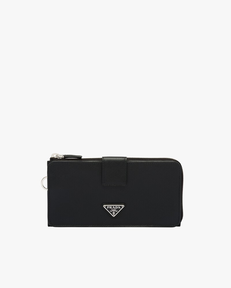 prada nylon zip around wallet