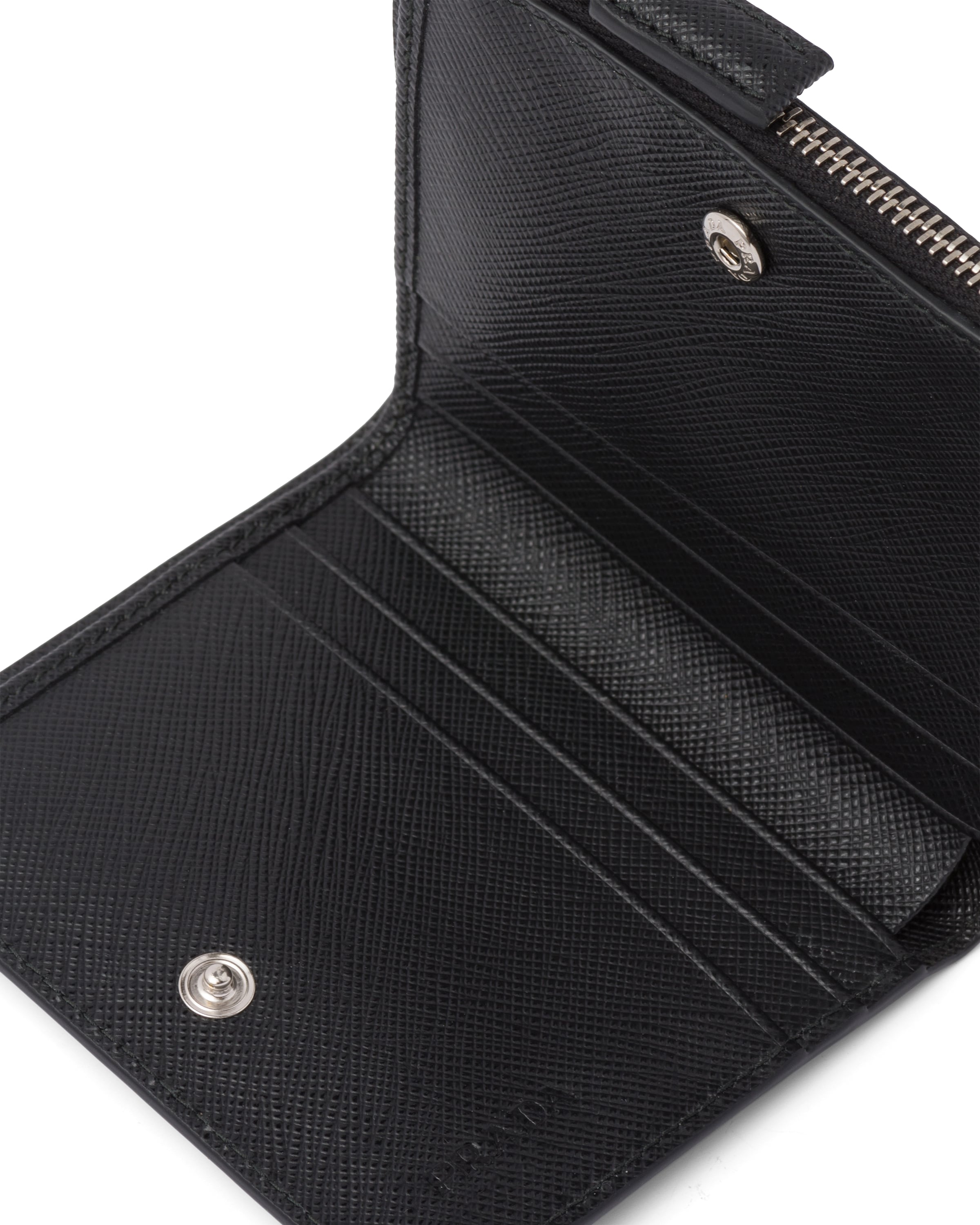 Prada Small Saffiano Leather Wallet In Black