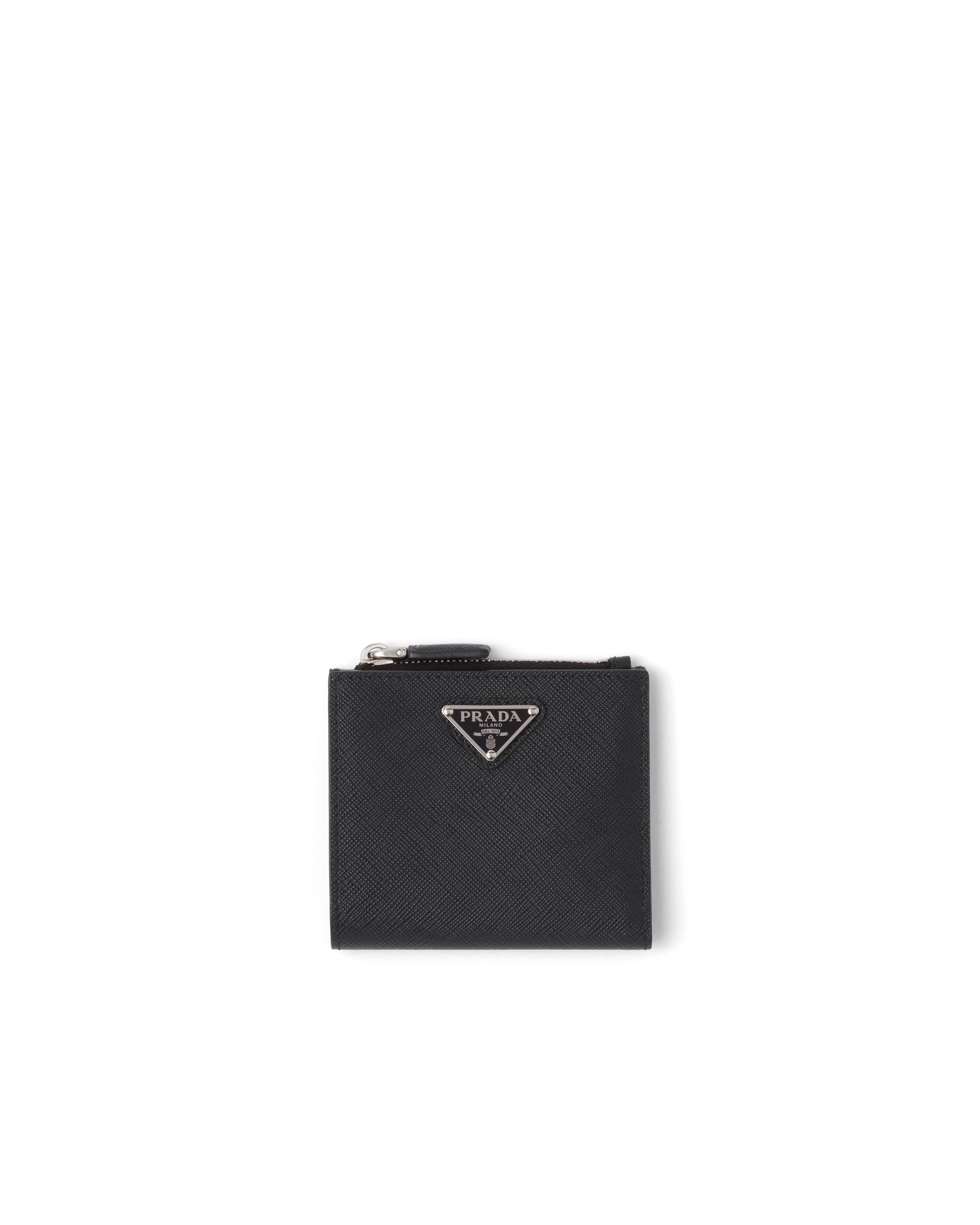 Prada Small Saffiano Leather Wallet In Black
