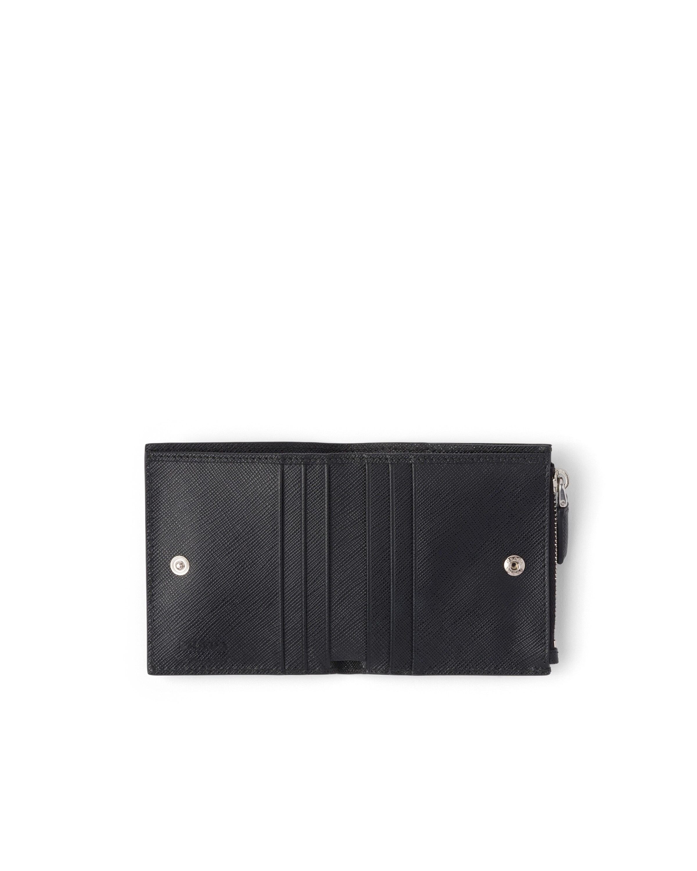 Prada Small Saffiano Leather Wallet In Black