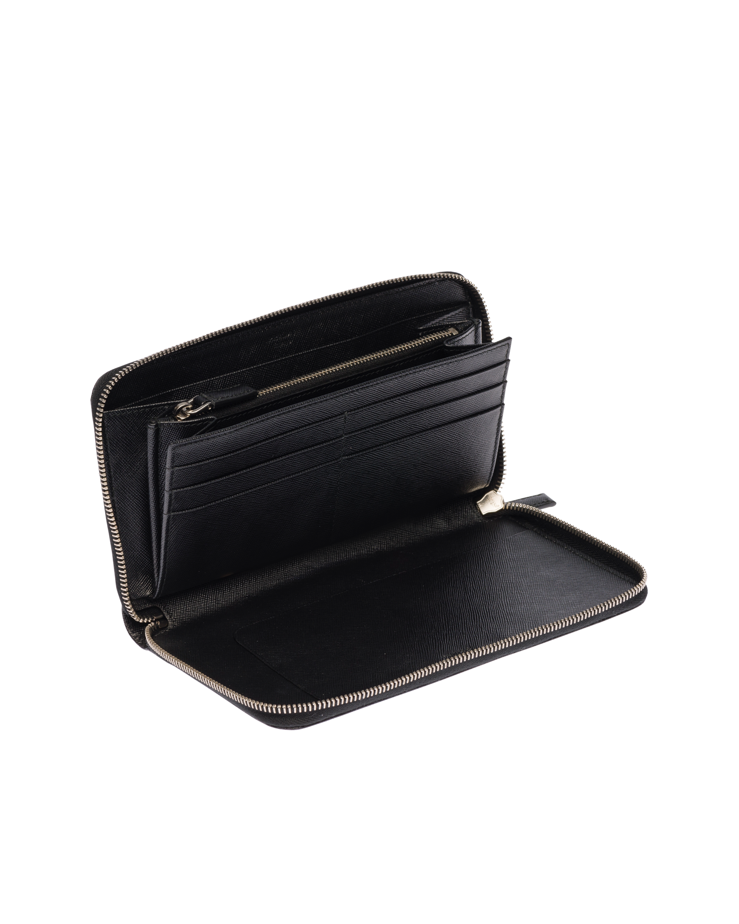 Saffiano Leather Zip Around Wallet | Prada