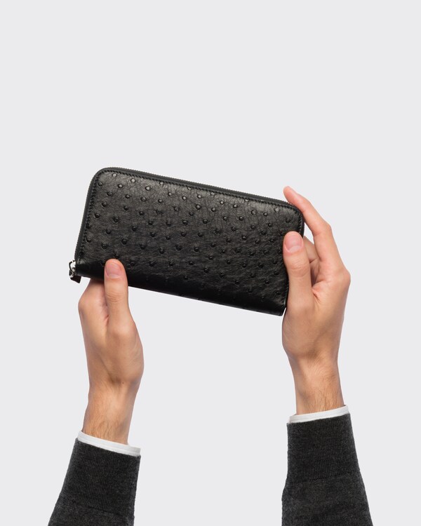 オーストリッチレザー ジップアラウンド財布 オーストリッチレザー ジップアラウンド財布