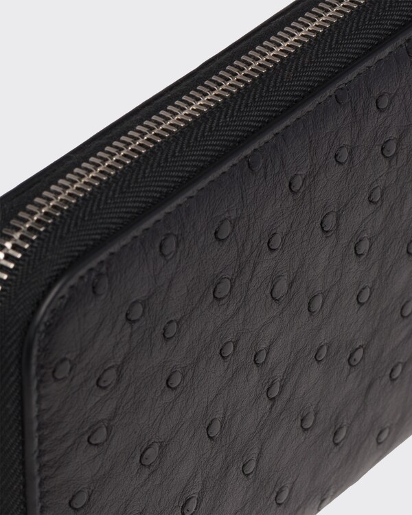 オーストリッチレザー ジップアラウンド財布 オーストリッチレザー ジップアラウンド財布