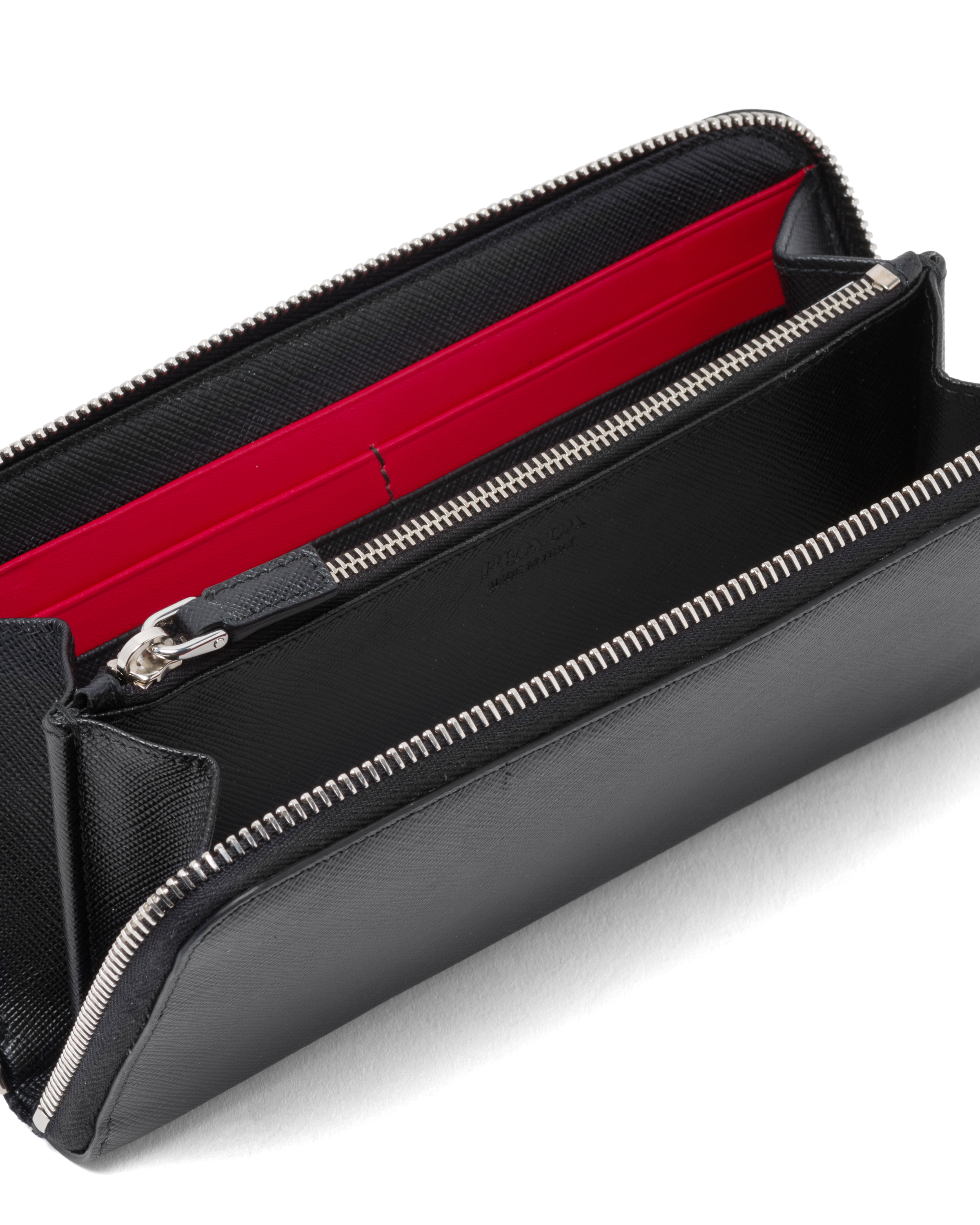 Prada saffiano leather zip around wallet clearance