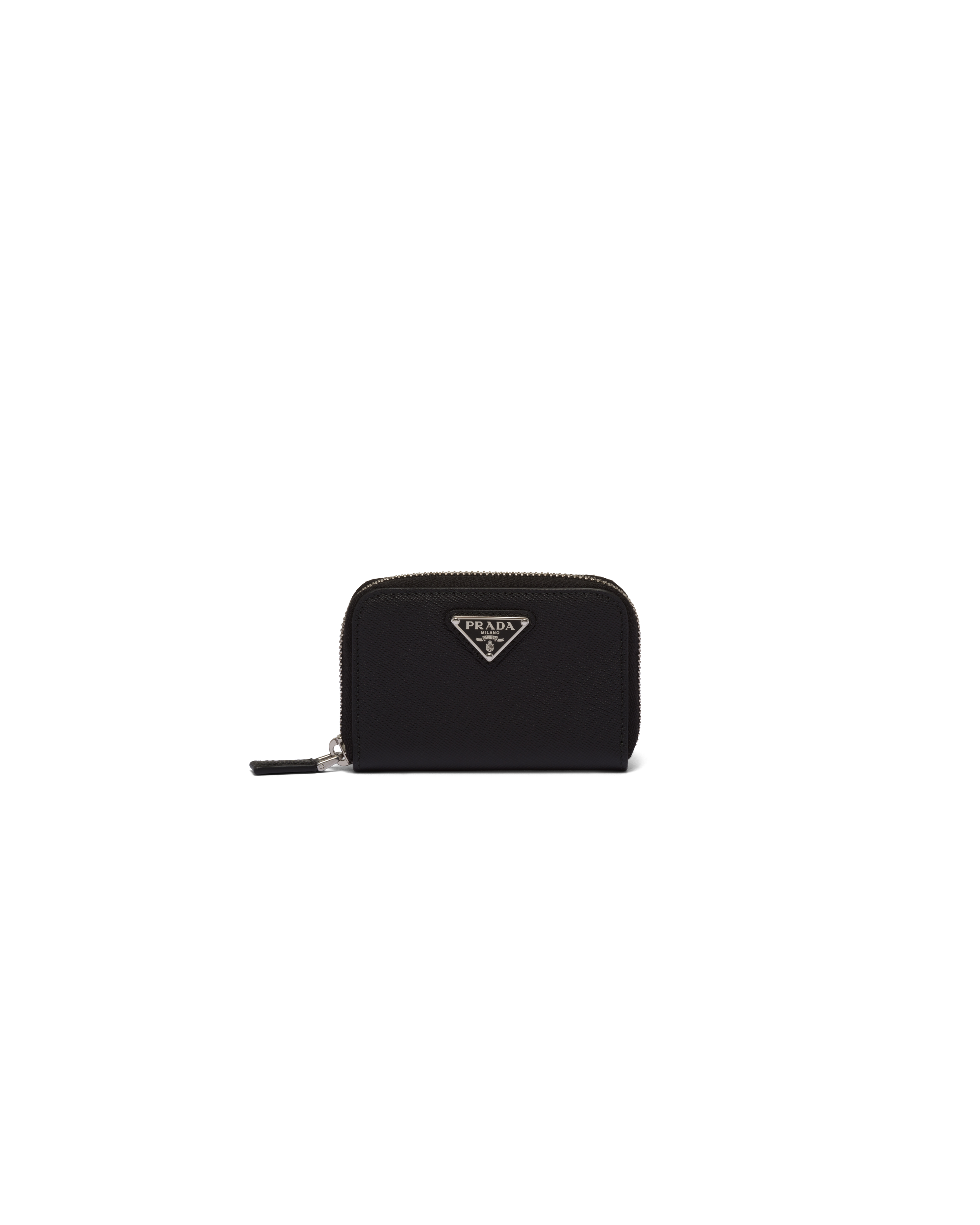 Prada Saffiano Coin Purse In Black