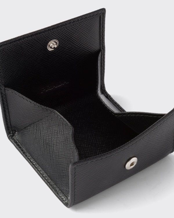 Porte-monnaie en cuir Saffiano - Noir Porte-monnaie en cuir Saffiano - Noir