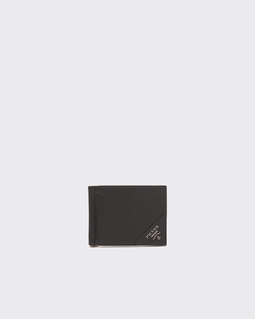 ブラック サフィアーノレザー 財布 | Prada