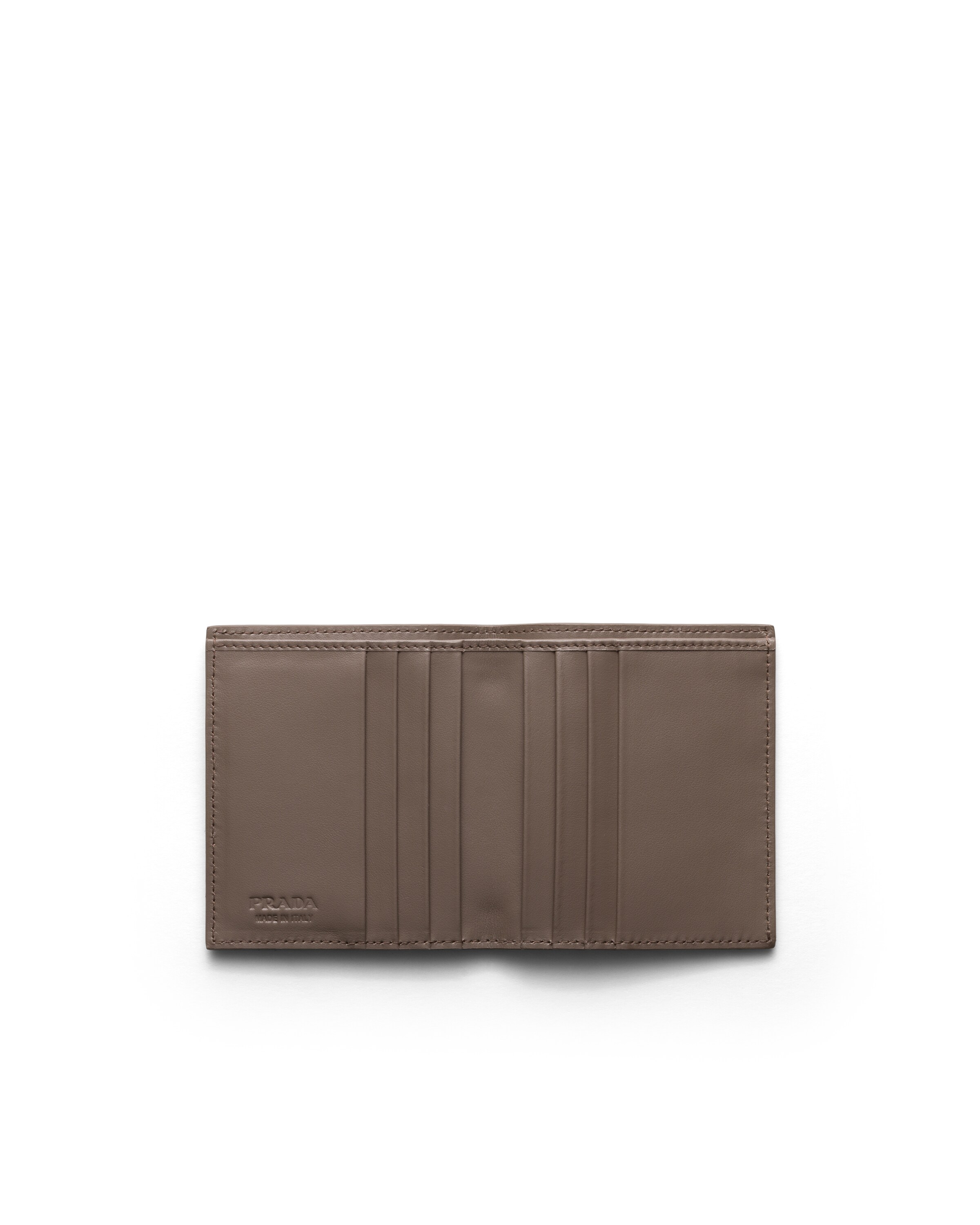 Prada Leather Wallet In Brown