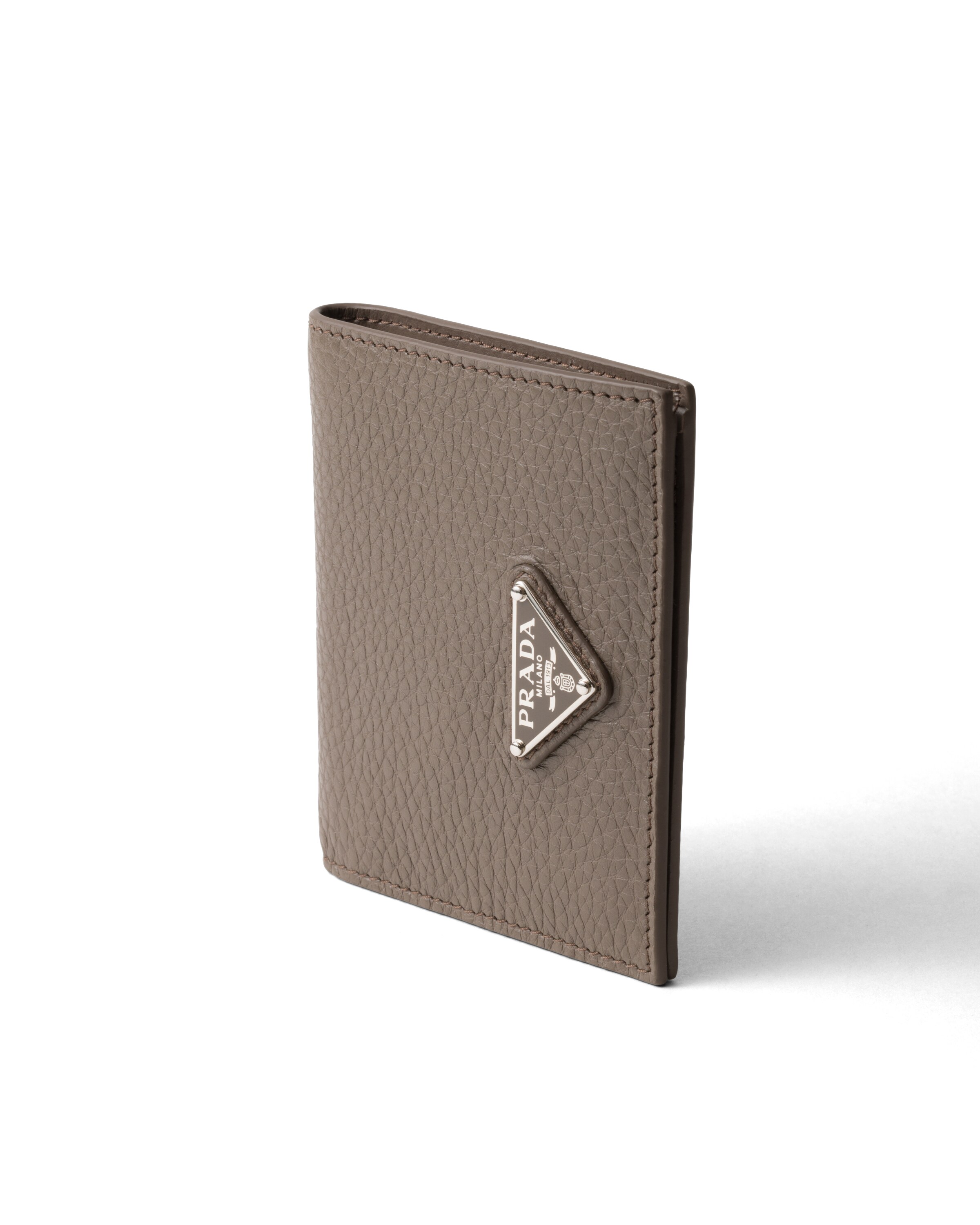 Prada Leather Wallet In Brown
