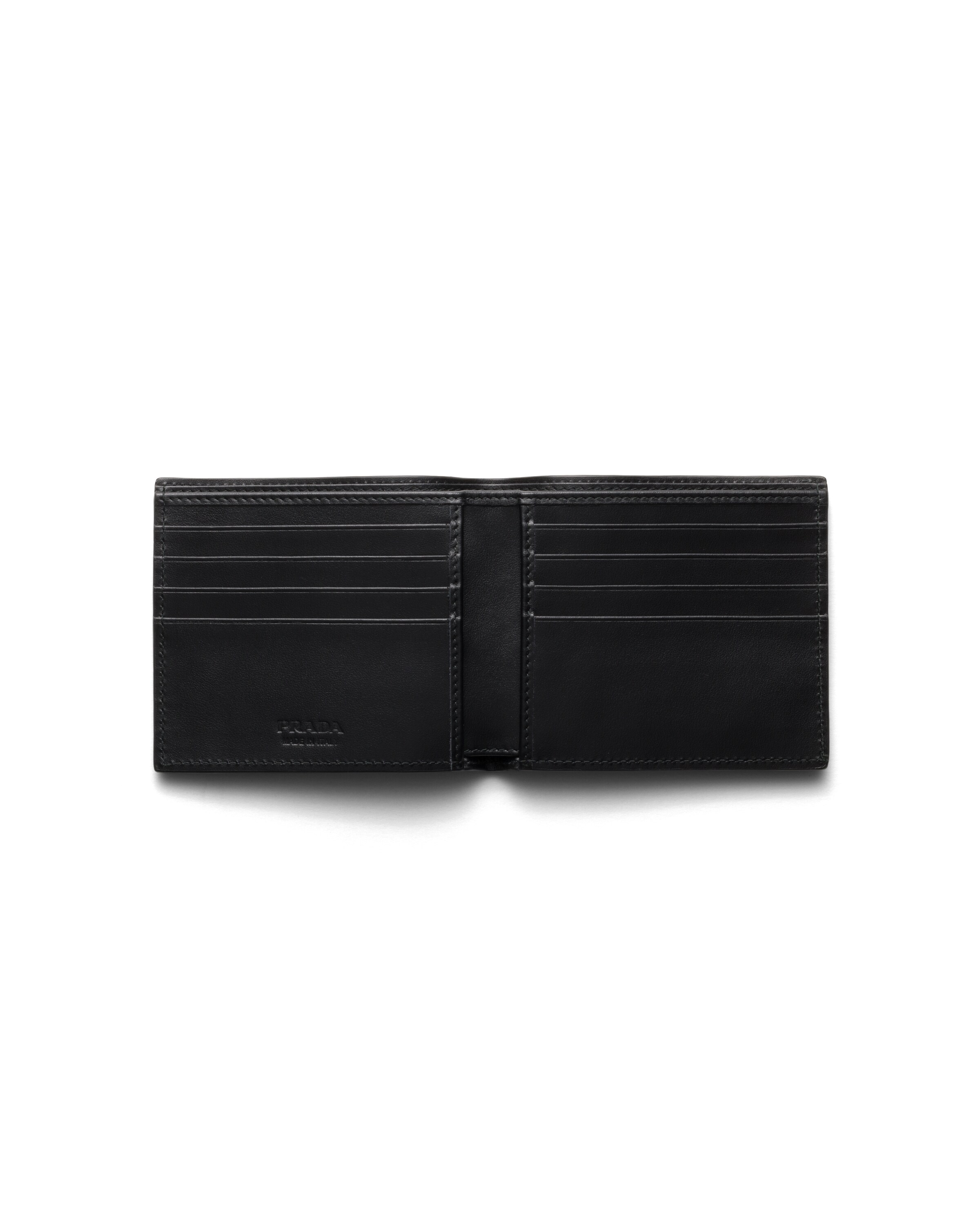 Prada Leather Wallet In Black