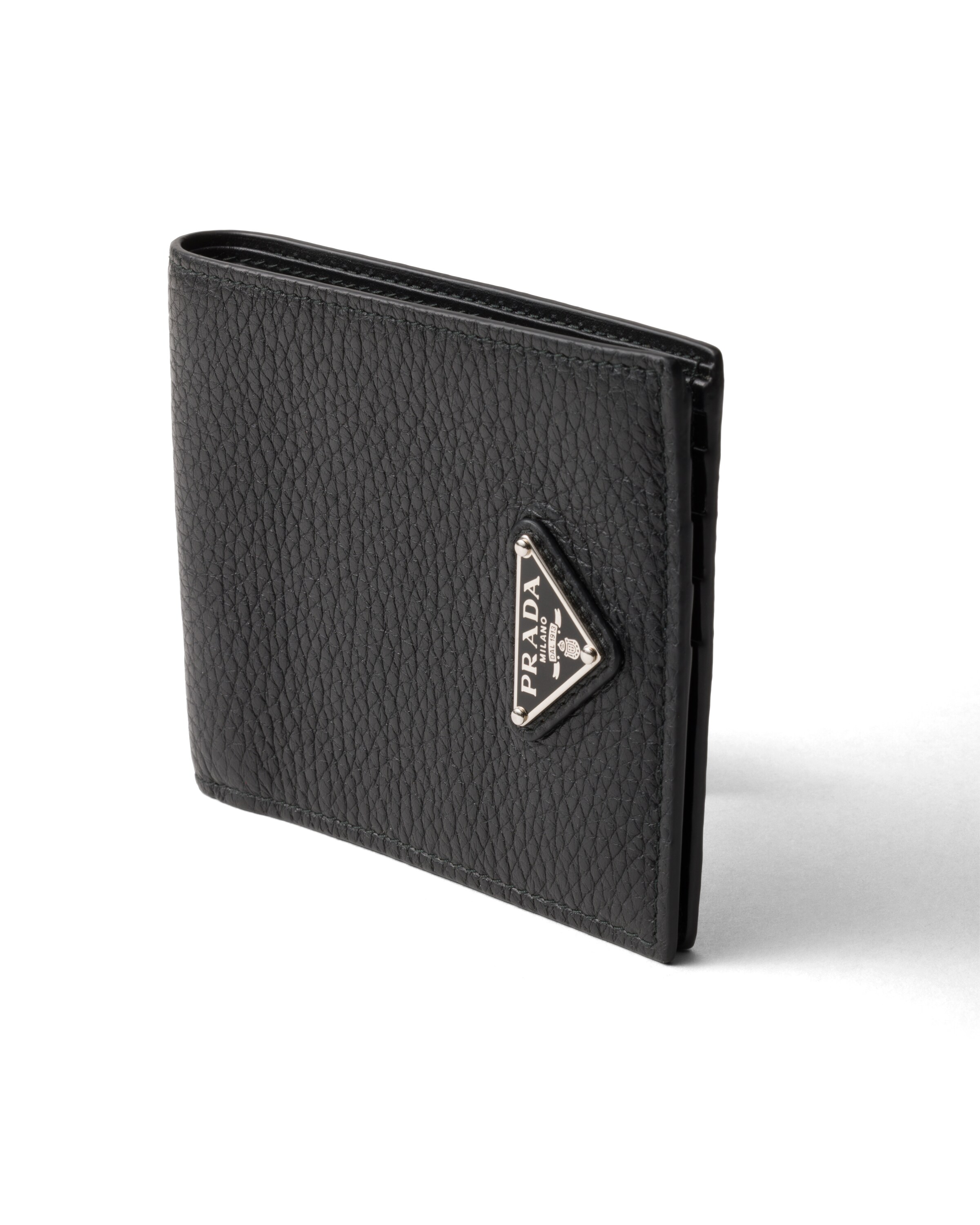 Prada Leather Wallet In Black