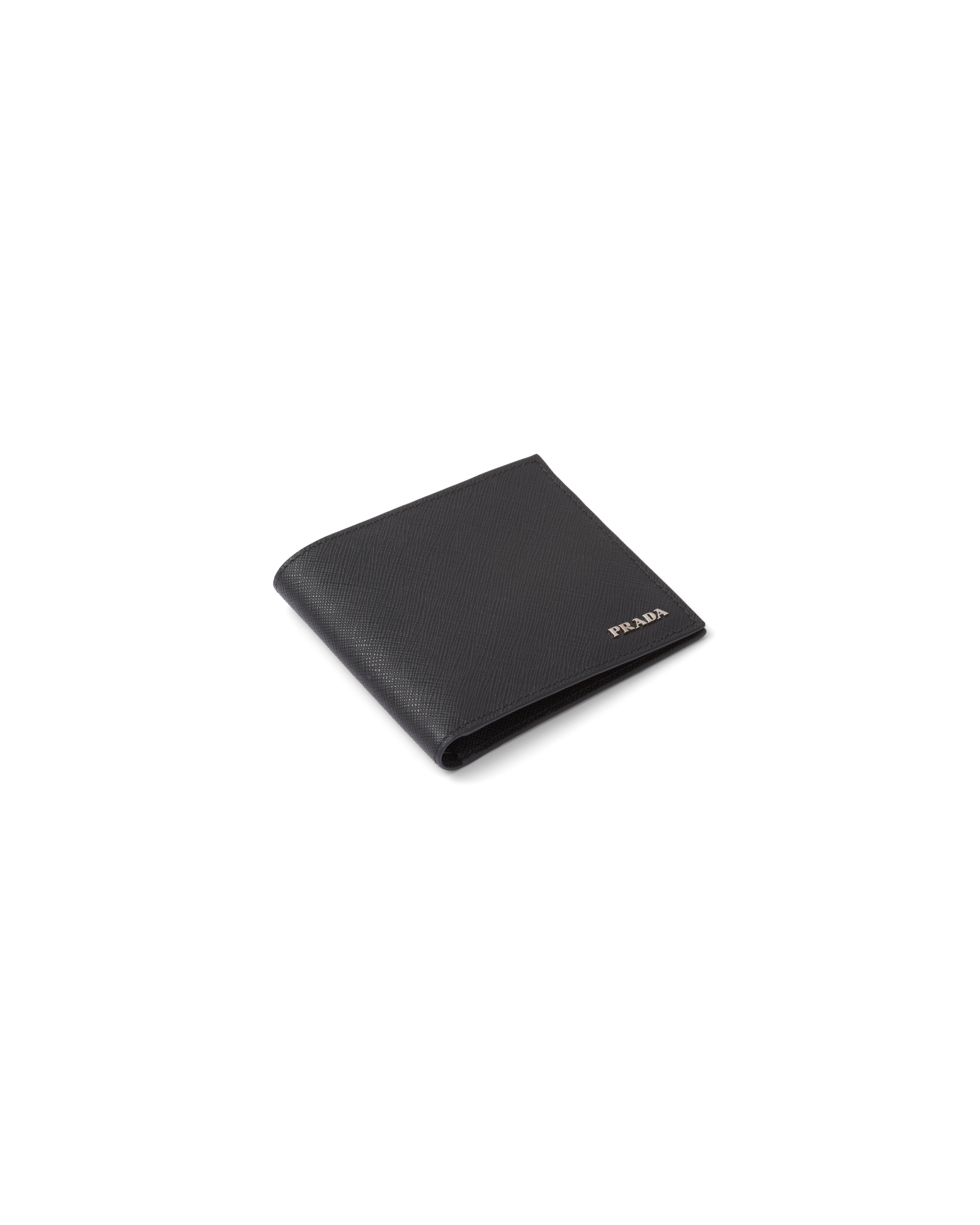 Prada Saffiano Leather Wallet In Black