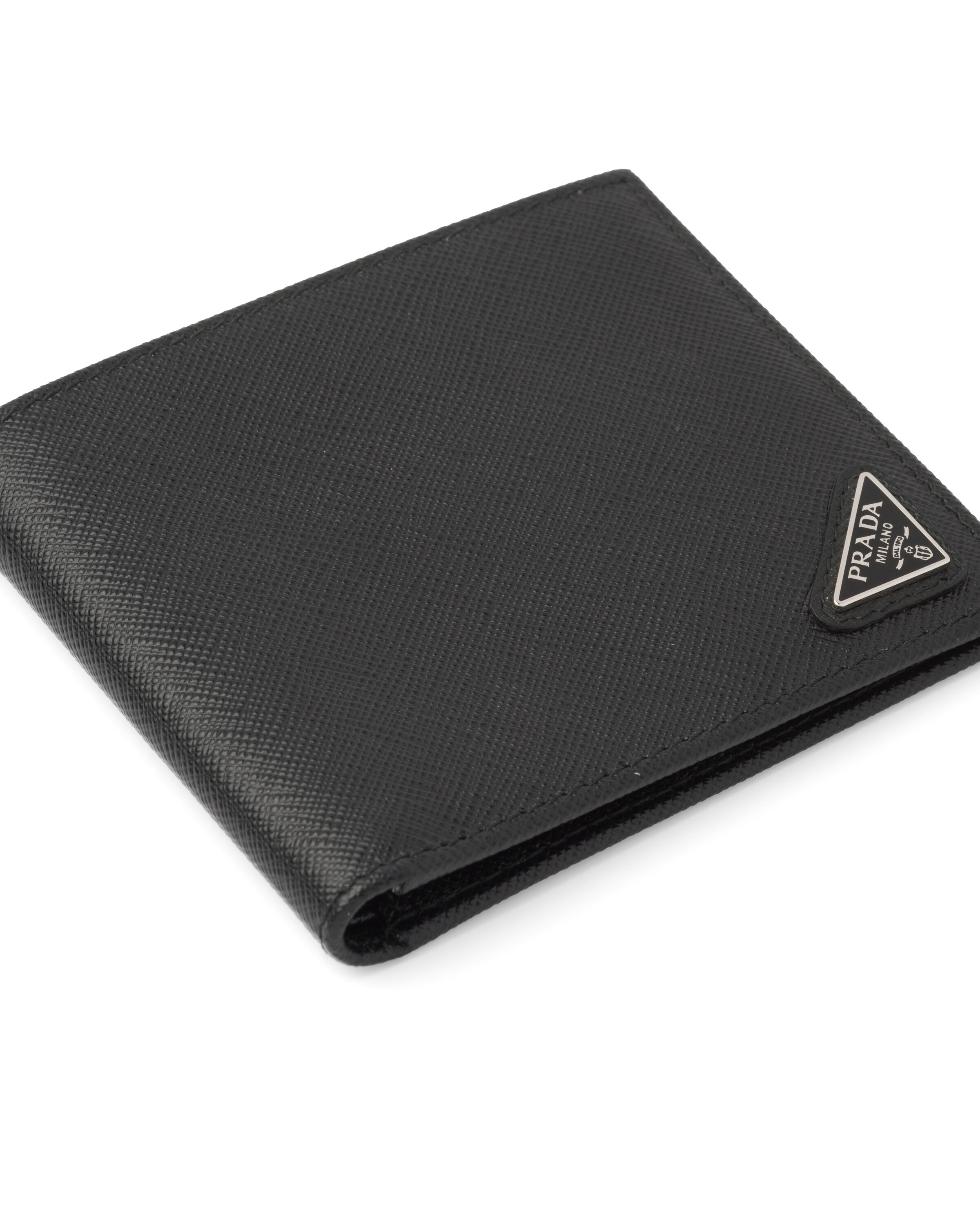 Prada Saffiano Leather Wallet In Black