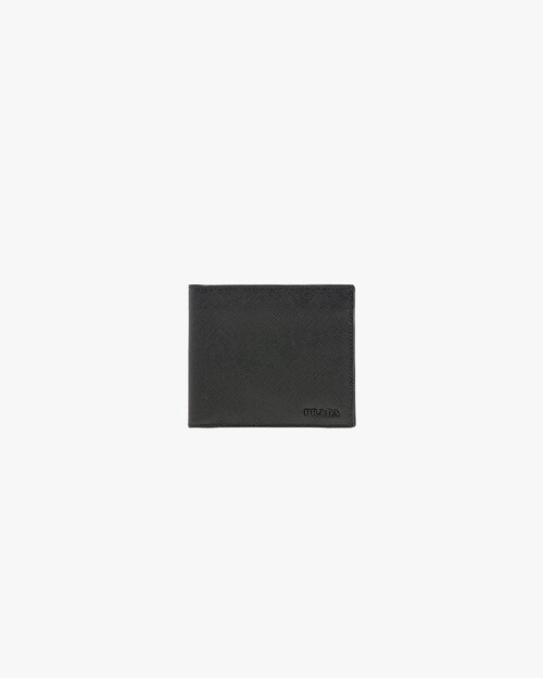 prada saffiano metal bifold wallet
