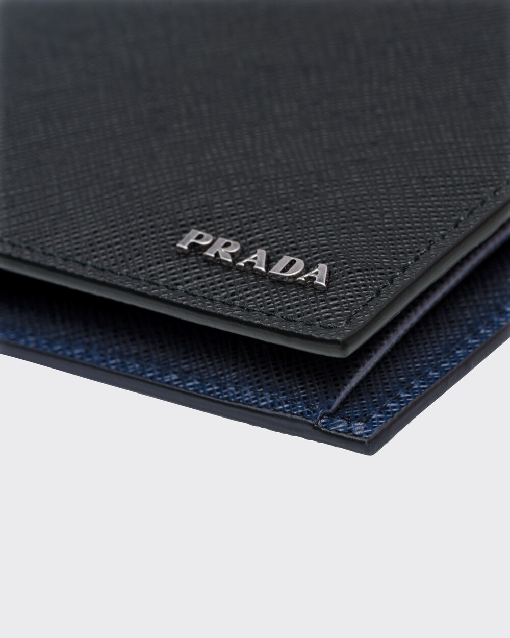 gray prada wallet