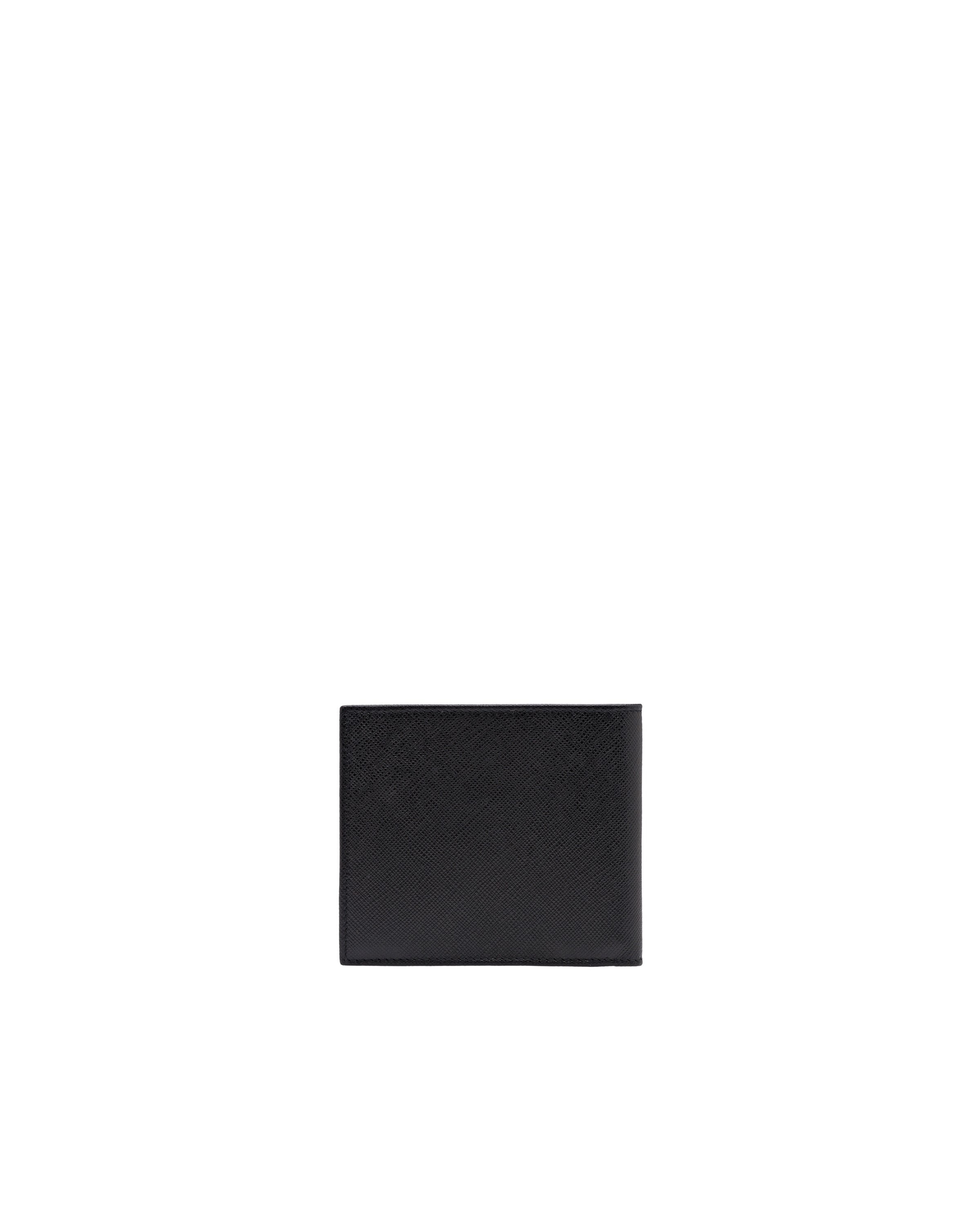 Prada Triangle Logo Bi-fold Wallet In Black