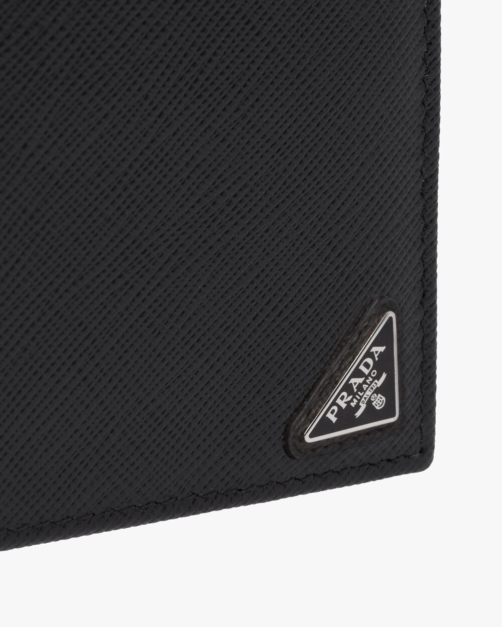 prada black leather wallet