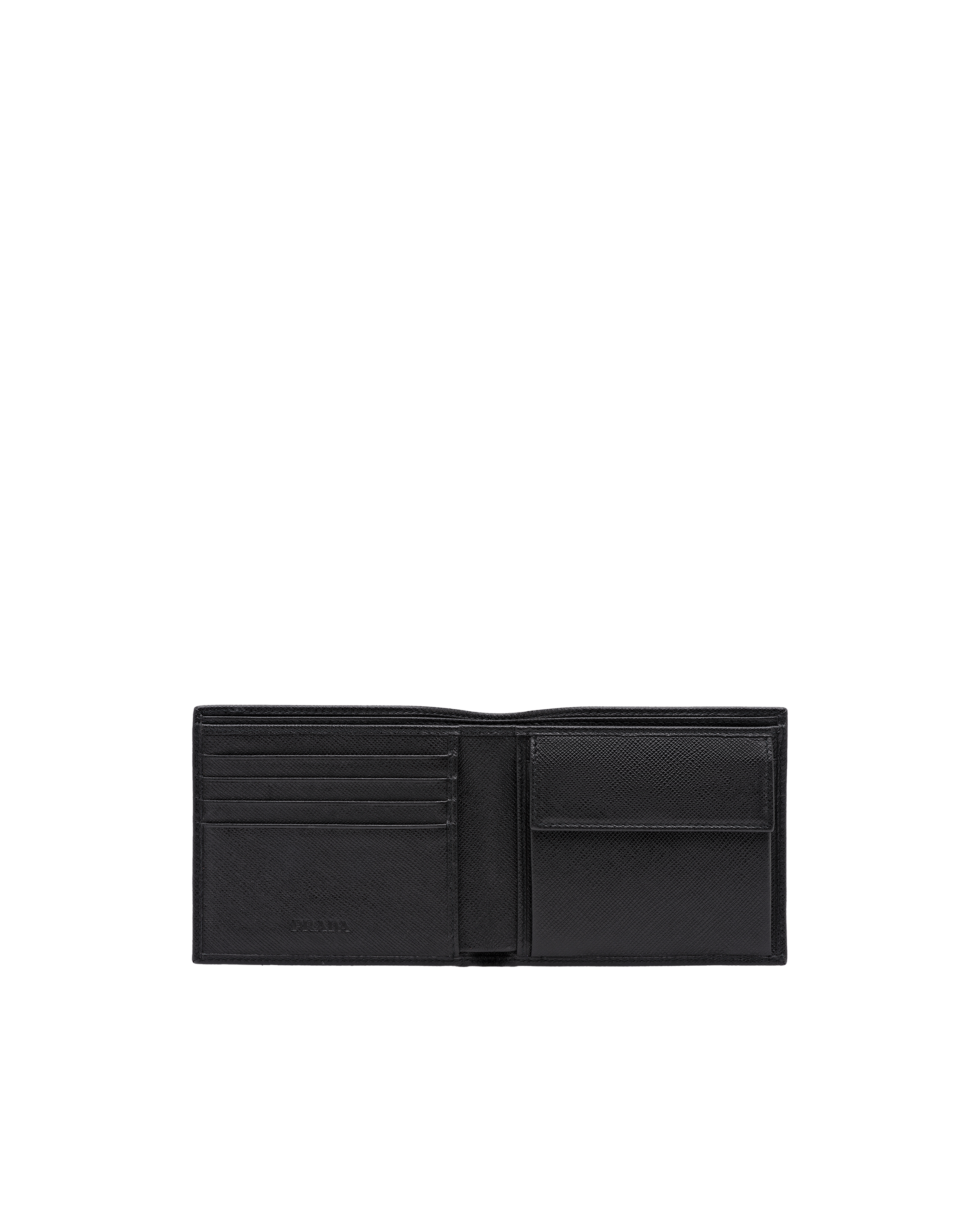 prada black leather wallet